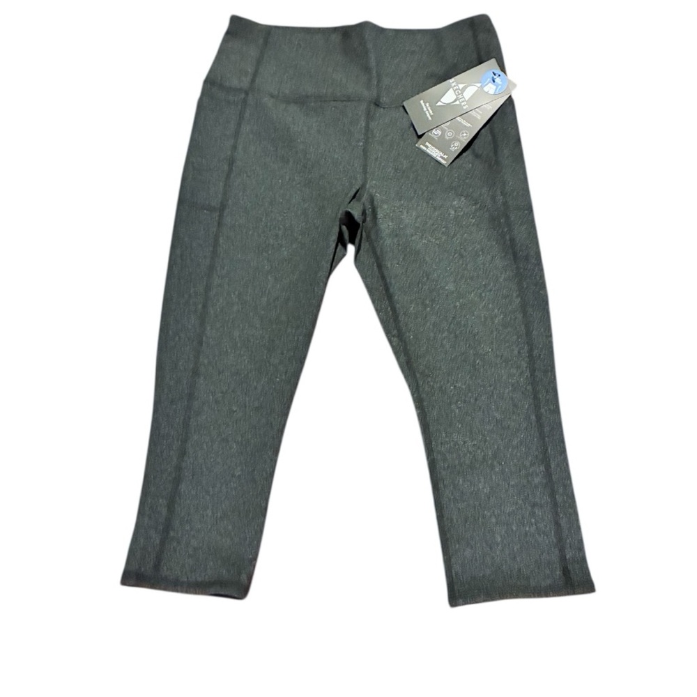 Skechers GO WALK High Waisted Mid Calf Gray Legging Size Large NWT
